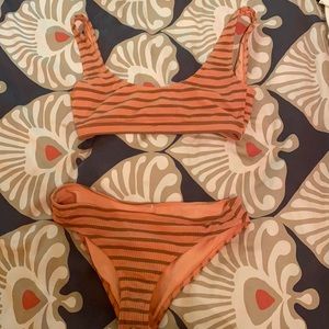 Sisstrevolution coral and brown Swimsuit